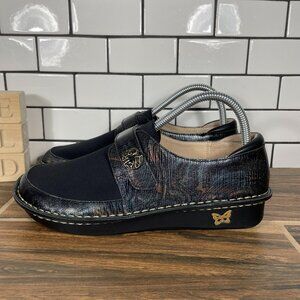 Alegria Brenna Womens Size EU 38 Shoes Black Neoprene Tidal Leather Comfort Clog